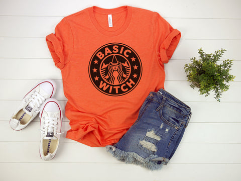 Basic Witch Unisex T-Shirt - Heather Orange