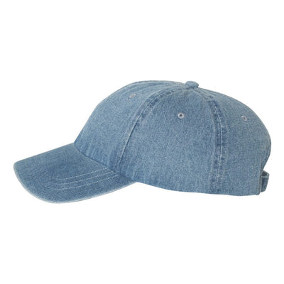 Your Embroidery Text Here Custom Blue Denim Dad Hat Cap, Unstructured Baseball Cap, Customize, Choose Any Color Vinyl Print!