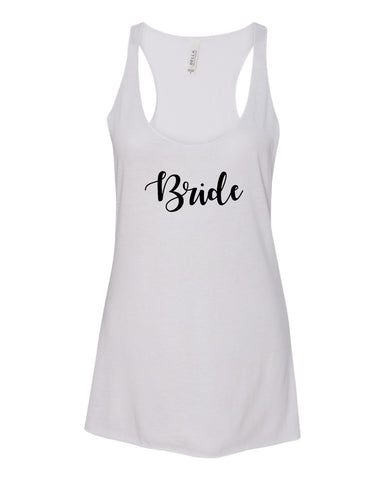 Bride + Bride Tribe Women's Triblend Racerback Tank Top Shirt, Bachelorette Party, Bridal Shirts, Bridesmaids, Bridal Party