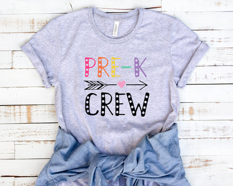 Pre-K Crew Shirt, Pre Kinder shirt, Teacher Shirt, Teacher team squad crew Shirt, Gift For Teacher, Teacher Gift, Teacher shirt