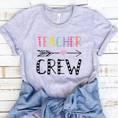 Teacher Crew Shirt, Grade school shirt, Teacher Shirt, Teacher team squad crew Shirt, Teacher shirt - Athletic Heather Grey
