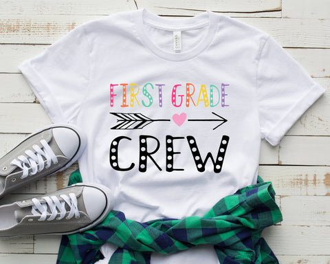 First grade crew shirt, 1st grade teacher shirt, first grade Shirt, first grade teacher shirt, Teacher t-shirts, 1st grader shirts, Teacher
