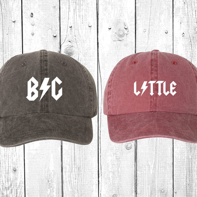 Big Little Sorority Dad Hat Cap, Rock Roll Font, Pigment Dyed Baseball Hats Caps, Sorority Hats, Big, Little, G Big, Choose Your Hat Color!