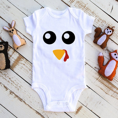 Turkey Face Baby Infant Bodysuit, Baby Bodysuit, Thanksgiving  Bodysuit, Holiday Baby Bodysuit, Unisex Baby Clothes