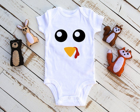 Turkey Face Baby Infant Bodysuit, Baby Bodysuit, Thanksgiving  Bodysuit, Holiday Baby Bodysuit, Unisex Baby Clothes