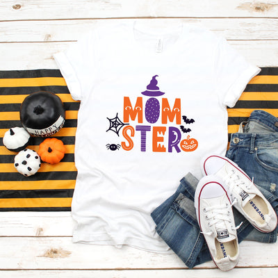 Momster Graphic Tee, Mom Shirt, Mom Shirts, Halloween Tees, Fall Shirt, Fall Shirts, Funny Tees, Mom Halloween Costume, Mom T-Shirts - White