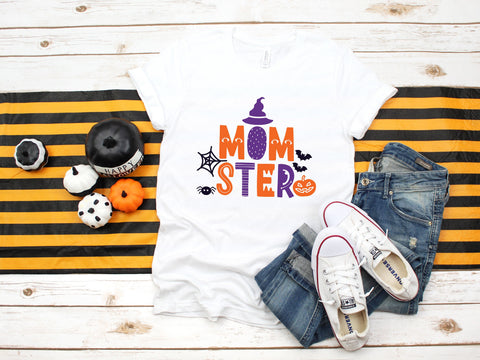 Momster Graphic Tee, Mom Shirt, Mom Shirts, Halloween Tees, Fall Shirt, Fall Shirts, Funny Tees, Mom Halloween Costume, Mom T-Shirts - White