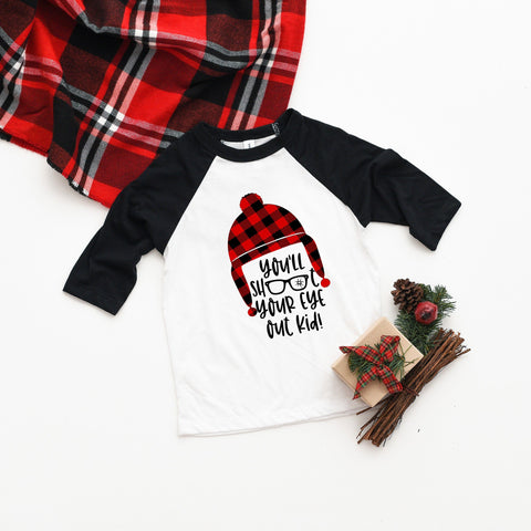 Funny Christmas Movie Youth Three Quarter Sleeve Baseball T-Shirt, Funny Christmas Shirt, Funny Saying Shirt, Christmas Shirt, Xmas Gift