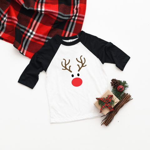 Reindeer, Youth Three Quarter Sleeve Baseball T-Shirt, Funny Christmas Shirt, Funny Saying Shirt, Christmas Shirt