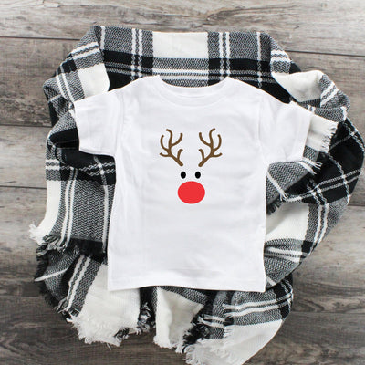 Reindeer Face, White Youth T-Shirt, Funny Christmas Shirt, Funny Saying Shirt, Christmas Holiday Shirt, Christmas Party