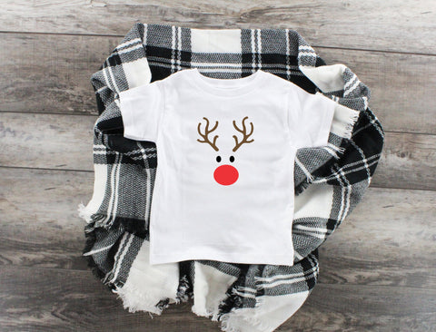 Reindeer Face, White Youth T-Shirt, Funny Christmas Shirt, Funny Saying Shirt, Christmas Holiday Shirt, Christmas Party
