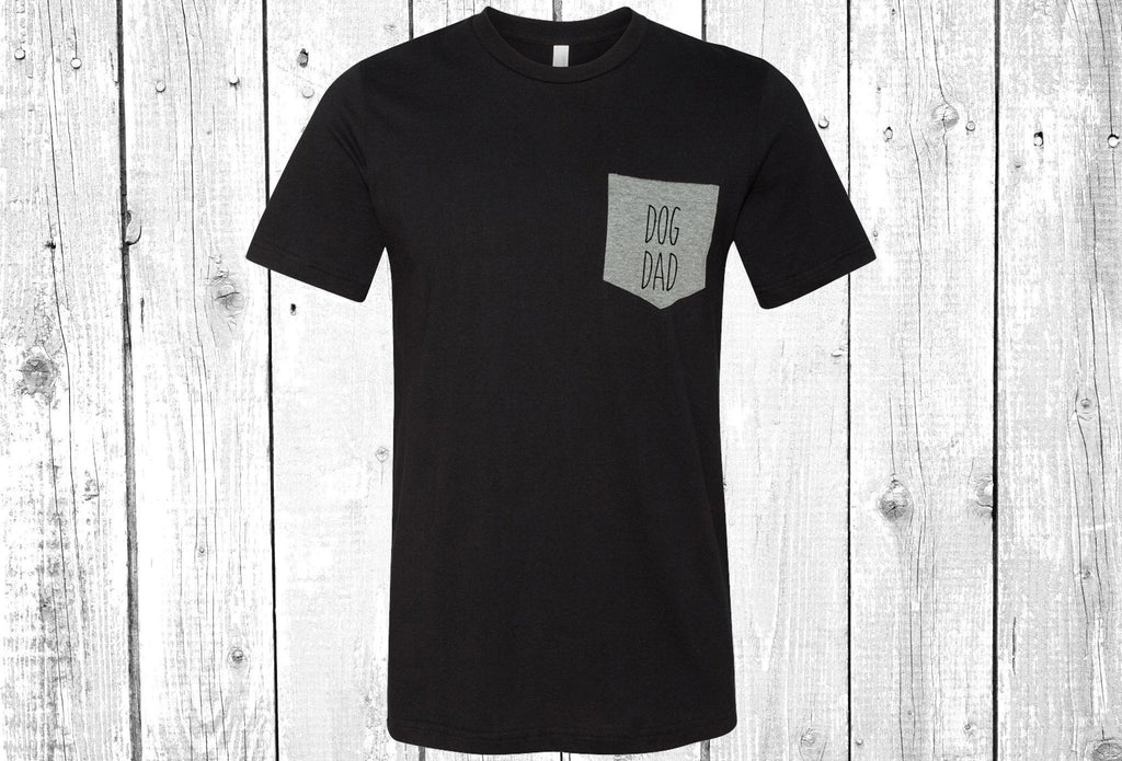 Dog Dad Pocket T-Shirt Tee, Dog Shirts, Dog Shirt, Dog Dad Shirts, Dunn Font, Comfort Shirts, Fathers Day Gift,  More Colors Available!