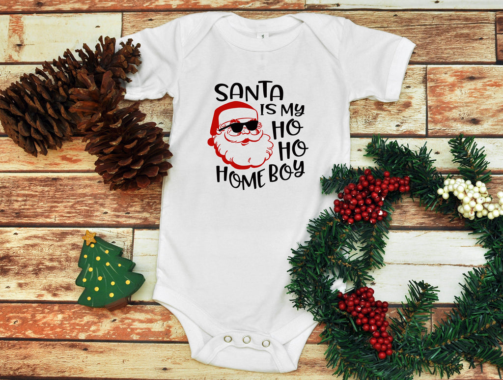 Santa is My Homeboy, Baby Infant Bodysuit, Baby Bodysuit, Christmas  Bodysuit, Holiday Baby Bodysuit, Unisex Baby Clothes