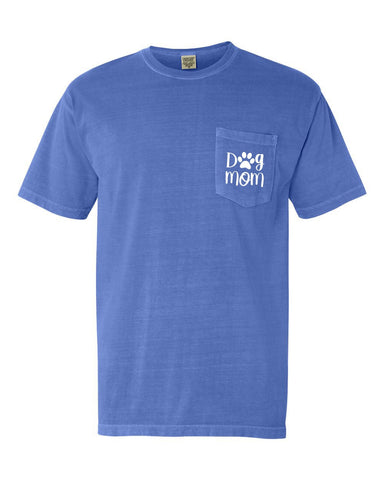 Dog Mom Paw Pocket T-Shirt Tee, Comfort Colors Shirts, Fur Mom Shirts, Dog Shirt, Dog Mom Shirts, Dog Paw Shirts, More Colors Available!