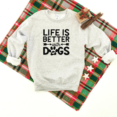 Life Is Better With Dogs Heavy Blend Crewneck Sweatshirt, Dog Lover Sweater, Dog Parent Sweatshirt, Pet Lover Crew Sweater, I Love My Dogs