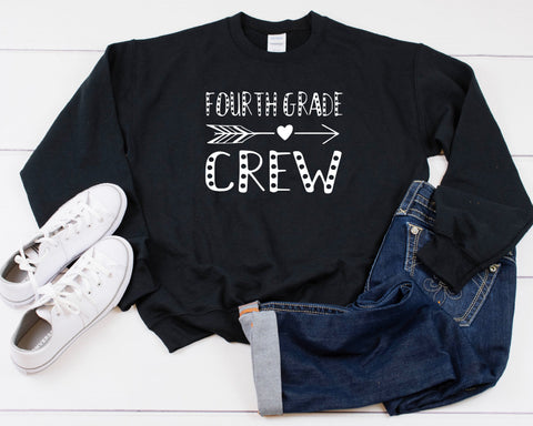 Fourth Grade Crew Heavy Blend Crewneck Sweatshirt, Teacher Sweater, School Teacher Sweatshirt, Teacher Crew Sweater, 4th Grade Crew
