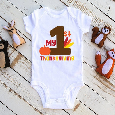 My 1st Thanksgiving Baby Infant Bodysuit, Baby Bodysuit, Thanksgiving Bodysuit, Holiday Baby Bodysuit, , Unisex Baby Clothes