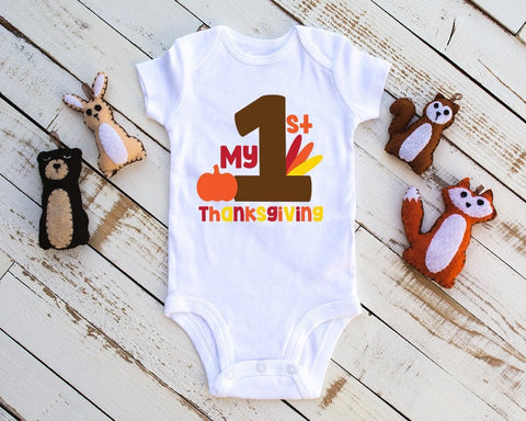 My 1st Thanksgiving Baby Infant Bodysuit, Baby Bodysuit, Thanksgiving Bodysuit, Holiday Baby Bodysuit, , Unisex Baby Clothes