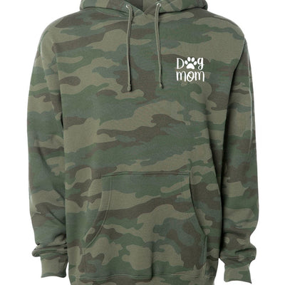 Dog Mom Paw Camo Hooded Pullover Sweatshirt, Dog Lover, Dog Mom Hoodie, Fur Mama Hoodie, Dog Mama Hooded Sweatshirt, Fur Mom - Forest Camo
