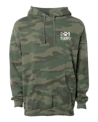 Dog Mom Paw Camo Hooded Pullover Sweatshirt, Dog Lover, Dog Mom Hoodie, Fur Mama Hoodie, Dog Mama Hooded Sweatshirt, Fur Mom - Forest Camo
