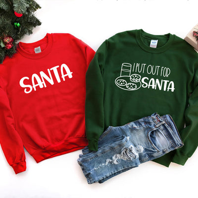 I Put Out For Santa Couples Heavy Blend Crewneck Sweatshirt, Funny Christmas Sweater, Funny Saying Sweatshirt, Christmas Humor, Christmas