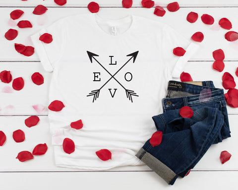 Love Bow & Arrow Valentine T-Shirt, Valentines Day Shirt, Heart Shirt, V Day Shirt,  Valentines Day Shirt, Heart, Love
