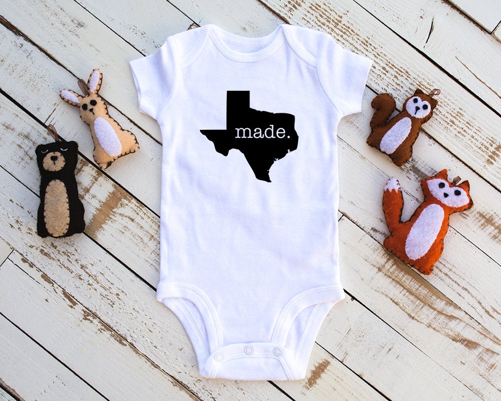 Texas Made Baby Infant Bodysuit, Baby Bodysuit, Made In Texas Bodysuit, Texas Baby Bodysuit, Unisex Baby Clothes, Baby Shower Gift
