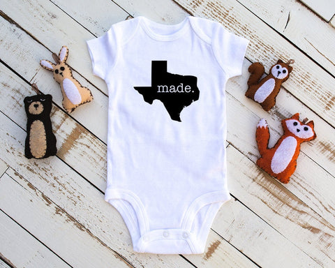 Texas Made Baby Infant Bodysuit, Baby Bodysuit, Made In Texas Bodysuit, Texas Baby Bodysuit, Unisex Baby Clothes, Baby Shower Gift