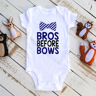 Bros Before Bows - Baby Infant Bodysuit, Baby Bodysuit, Welcome Baby Bodysuit, Newborn Outfit, Baby Clothes