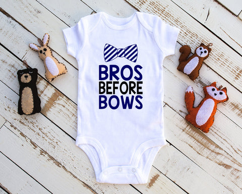Bros Before Bows - Baby Infant Bodysuit, Baby Bodysuit, Welcome Baby Bodysuit, Newborn Outfit, Baby Clothes