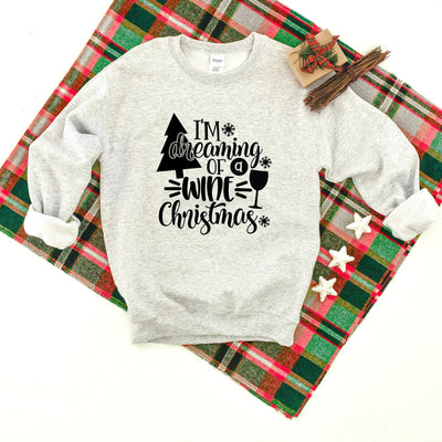 I'm Dreaming Of A Wine Christmas Heavy Blend Crewneck Sweatshirt, Funny Christmas Sweater, Funny Xmas Sweatshirt, Christmas Humor, Xmas Crew