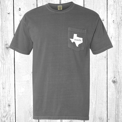 Made In Texas Pocket T-Shirt Tee, Comfort Colors Shirts, Texas Shirts, Texas Made Shirt, Texan Pride Shirts, More Colors Available!