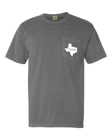Made In Texas Pocket T-Shirt Tee, Comfort Colors Shirts, Texas Shirts, Texas Made Shirt, Texan Pride Shirts, More Colors Available!