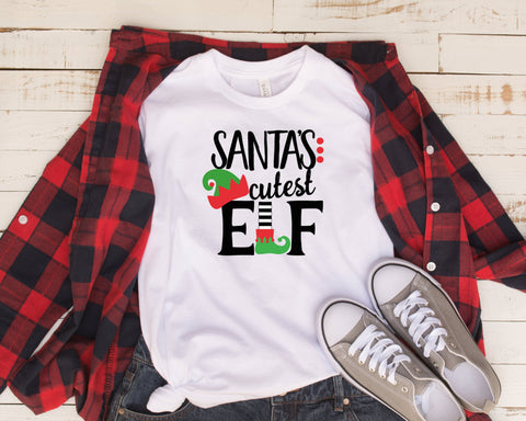 Santa's Cutest Elf, Adult Christmas Shirt, Funny Sayings Shirt, Christmas Day Shirt, Holiday Shirt, Santa Shirt, Holidays