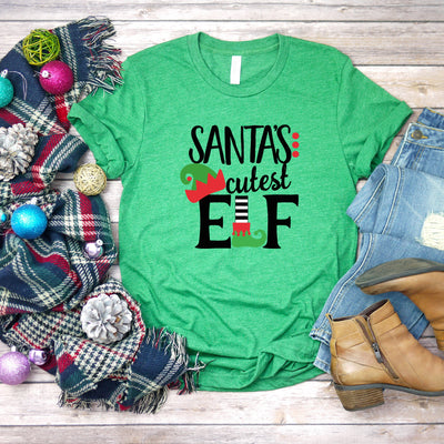 Santa's Cutest Elf, Adult Christmas Shirt, Funny Sayings Shirt, Christmas Day Shirt, Holiday Shirt, Santa Shirt, Holidays