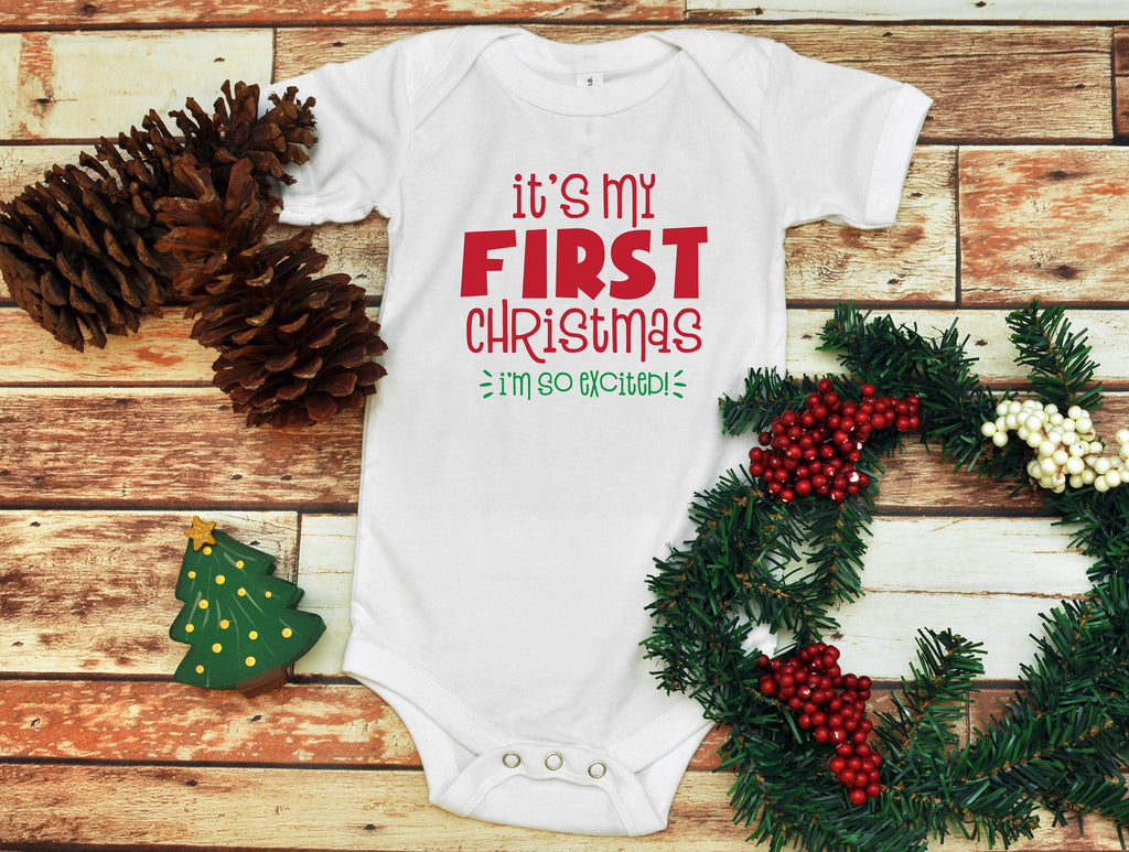 My First Christmas, Baby Infant Bodysuit, Baby Bodysuit, Christmas  Bodysuit, Holiday Baby Bodysuit, Unisex Baby Clothes