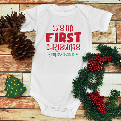 My First Christmas, Baby Infant Bodysuit, Baby Bodysuit, Christmas  Bodysuit, Holiday Baby Bodysuit, Unisex Baby Clothes