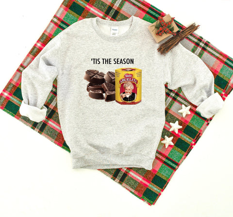 Tis The Season, Hot Chocolate Heavy Blend Crewneck Sweatshirt, Funny Christmas Sweater, Abuelita Sweatshirt, Christmas Humor, Winter Season