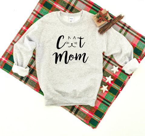 Cat Mom Whiskers Heavy Blend Crewneck Sweatshirt, Cat Lover Sweater, Cat Mom Sweatshirt, Pet Lover Crew Sweater, Dog Mom, Cat Mama