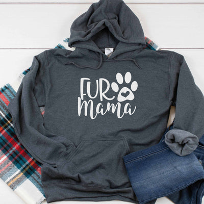Fur Mama Paw Heavy Blend Hooded Sweatshirt Hoodie, Dog Mom Hoodie, Hooded Sweater, Fur Mama Hoodie, Dog Mom, Dog Mama Hoodie, 12 Colors!