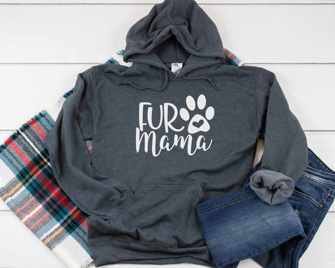 Fur Mama Paw Heavy Blend Hooded Sweatshirt Hoodie, Dog Mom Hoodie, Hooded Sweater, Fur Mama Hoodie, Dog Mom, Dog Mama Hoodie, 12 Colors!