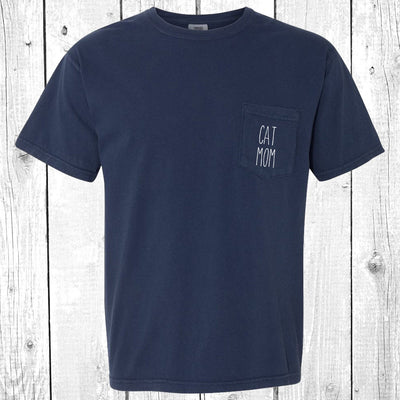 Cat Mom Pocket T-Shirt Tee, Comfort Colors Shirts, Cat Lover Shirts, Cat Shirt, Cat Mom Shirts, Mom Shirts, More Colors Available!