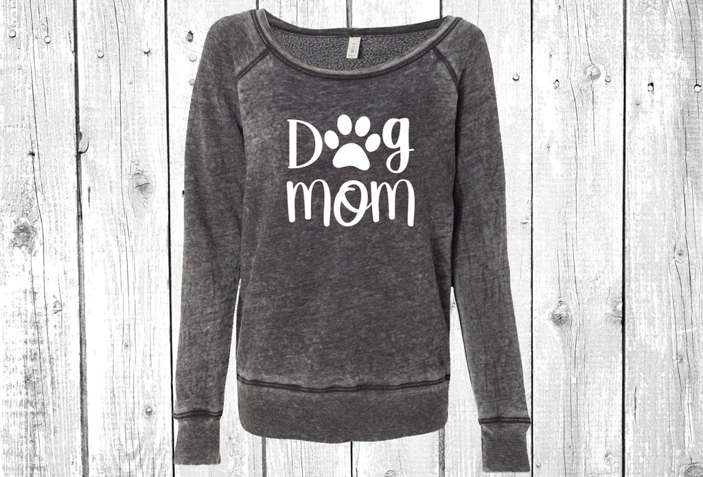 Dog Mom Paw Women's Sponge Fleece Wideneck Sweatshirt, Dog Lover Sweater, Dog Mom Wide Neck Sweatshirt, Pet Lover Sweater, Dog Mom, Fur Mama