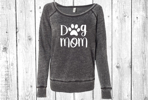 Dog Mom Paw Women's Sponge Fleece Wideneck Sweatshirt, Dog Lover Sweater, Dog Mom Wide Neck Sweatshirt, Pet Lover Sweater, Dog Mom, Fur Mama