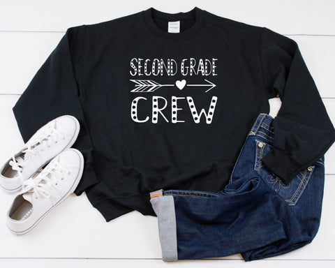 Second Grade Crew Heavy Blend Crewneck Sweatshirt, Teacher Sweater, School Teacher Sweatshirt, Teacher Crew Sweater, 2nd Grade Crew