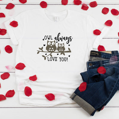 Owl Always Love You Valentine T-Shirt, Valentines Day Shirt, Heart Shirt, V Day Shirt,  Valentines Day Shirt, Heart, Love, Plaid