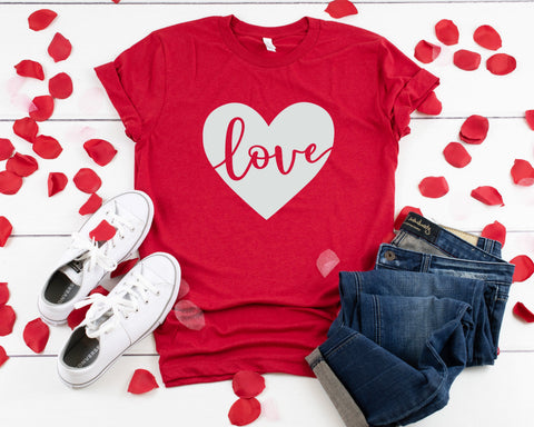 Love Heart Valentine T-Shirt, Valentines Day Shirt, Heart Shirt, V Day Shirt,  Valentines Day Shirt, Heart, Love