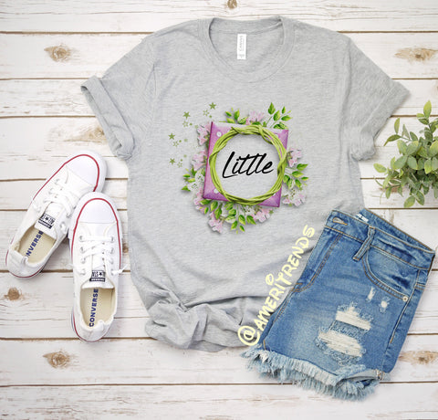 Big Little College Sorority shirts, Purple Flowers Frame sorority reveal shirts, Little sister, Big Sister, Big Little shirt, GBig GGBig