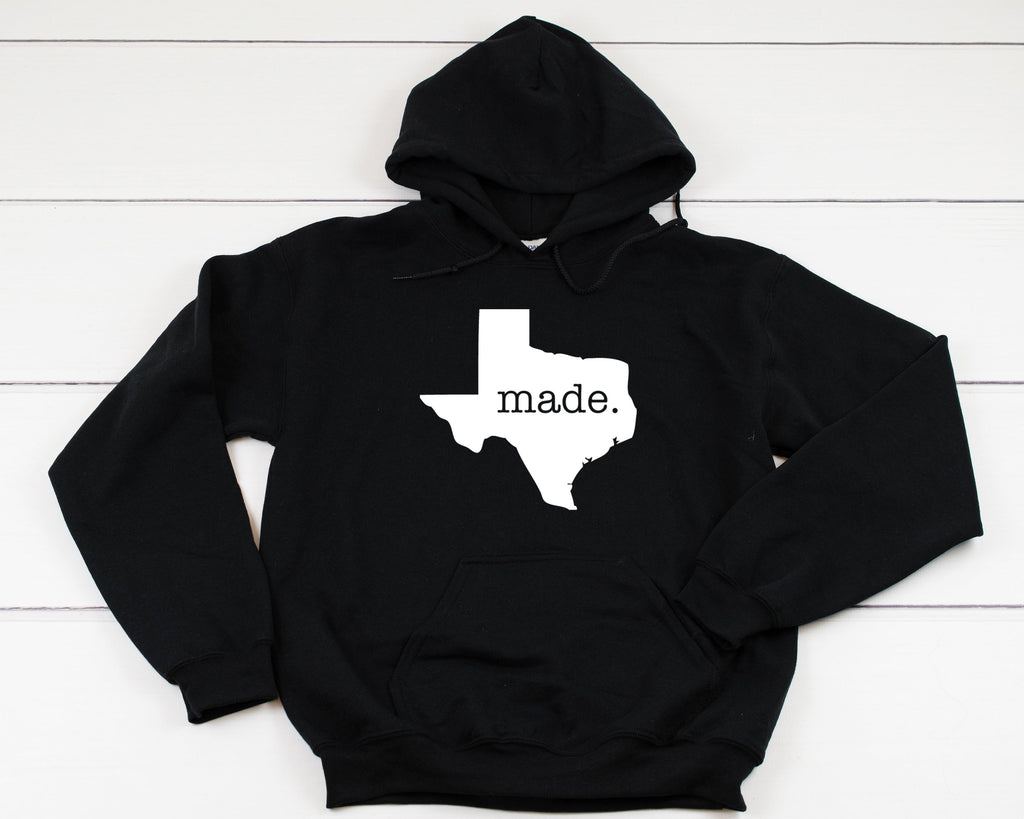 Texas Made Heavy Blend Hooded Sweatshirt Hoodie, Made In Texas Hoodie, Texas Hooded Sweater, Texas State Hoodie, 12 Colors!