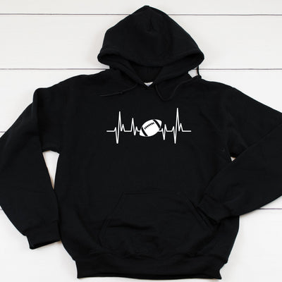 Football Heartbeat Heavy Blend Hooded Sweatshirt Hoodie, Football Mom Hoodie, Game Day Hoodie, Game Day, Football Sweater Hoodie, 12 Colors!